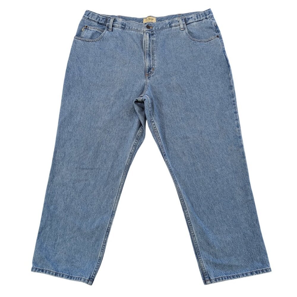 L.L. Bean 44x29 Comfort Waist Jeans Regular Fit Medium Wash 100% Cotton Denim